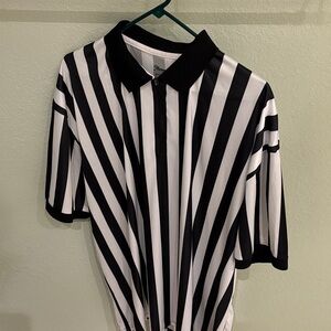 Black and White Striped Referee Shirt